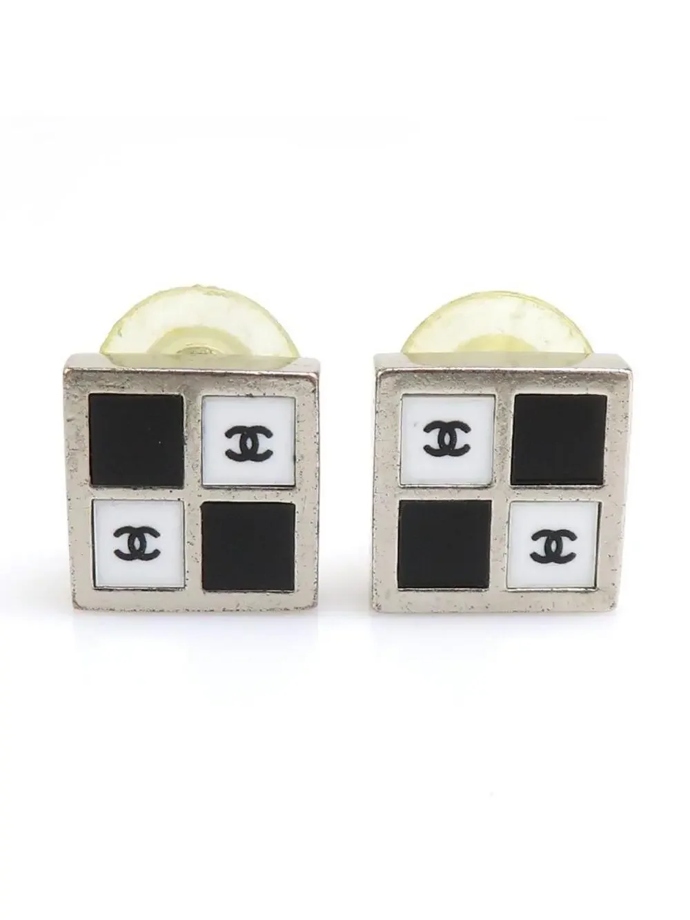 Auth Chanel Cc Logo Pierce Earrings #303023C27B